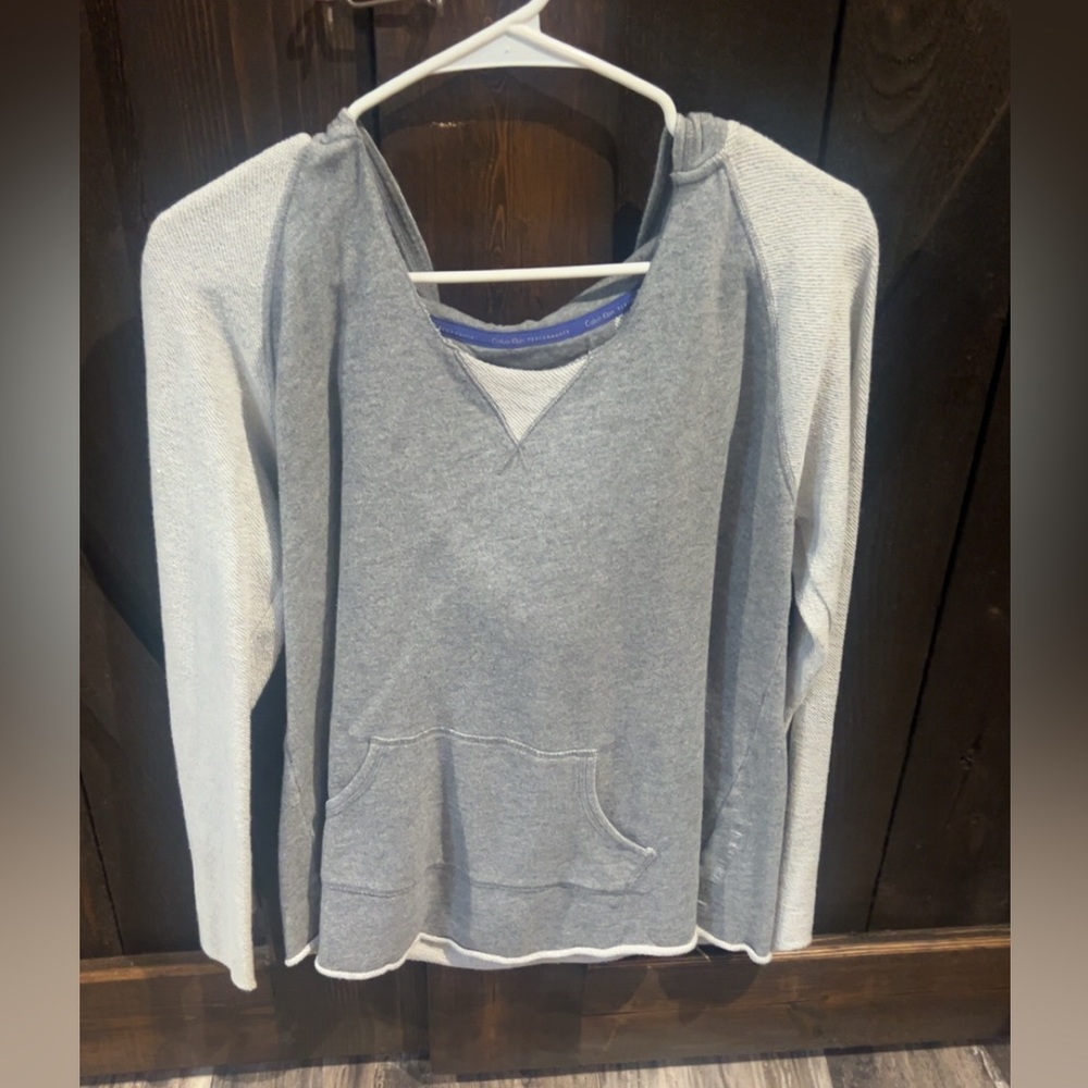 Gray  Calvin Klein V-Neck Hoodie